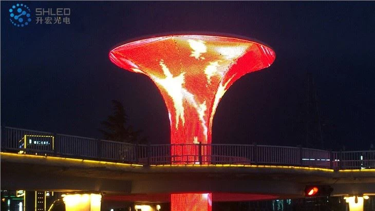 Transparent Mesh Curtain Led Displays Screen